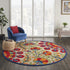 Red and Multicolor Indoor Outdoor Runner Rug